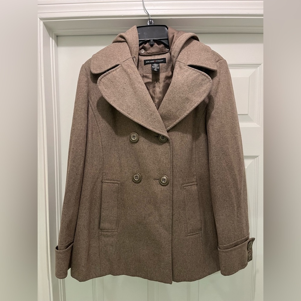 Women’s New York & Company Jacket with removable hood. Sz 14